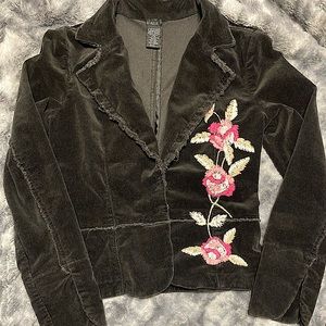 Vintage corduroy embroidered blazer